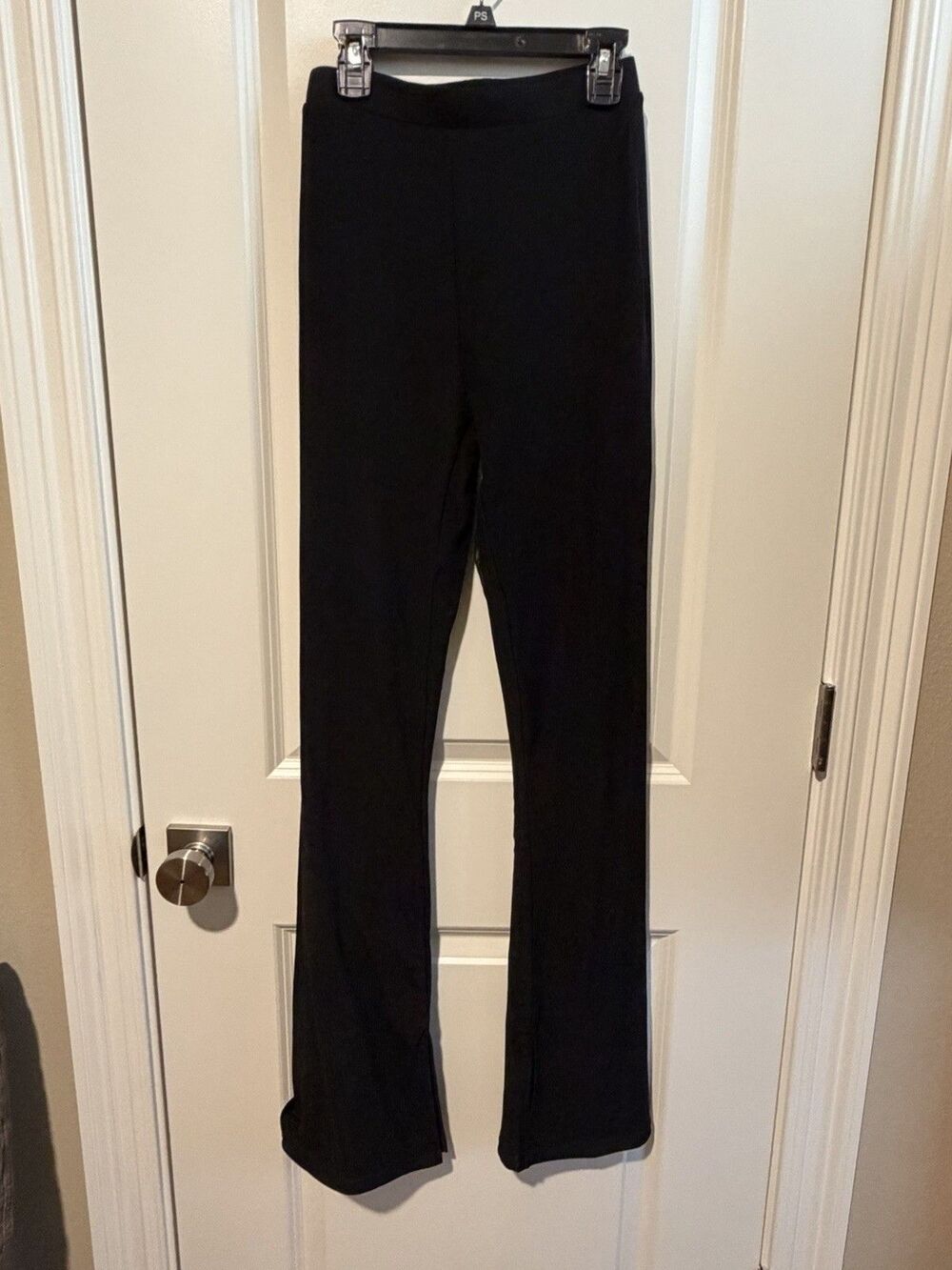 White Fox  Black Mesh Overlay Flare Pants Women XS Stretch Lined Y2K